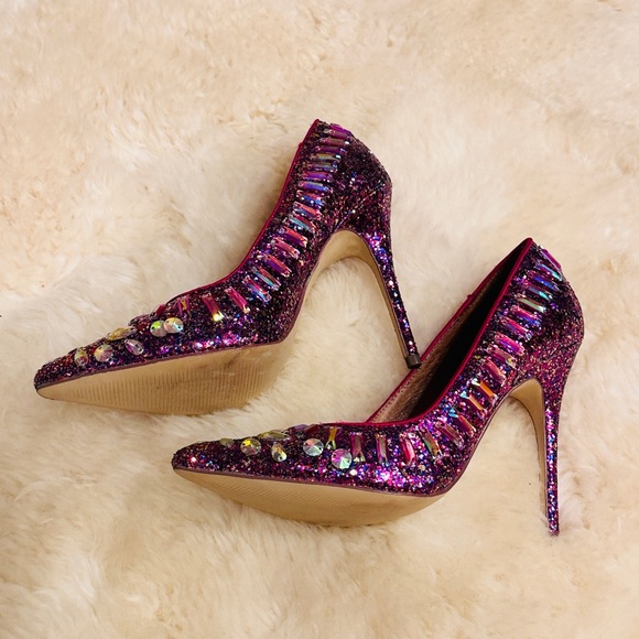 Steve Madden Pink and Purple Glitter Heels - Picture 4 of 14